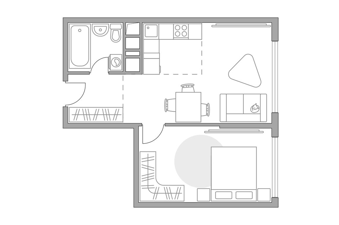 2-BD Apartment Sale, 44.1 sq. m. at Brigantina, Parkovaya ulitsa, 50к1, Dolgoprudny, Moscow Region, Russia #1