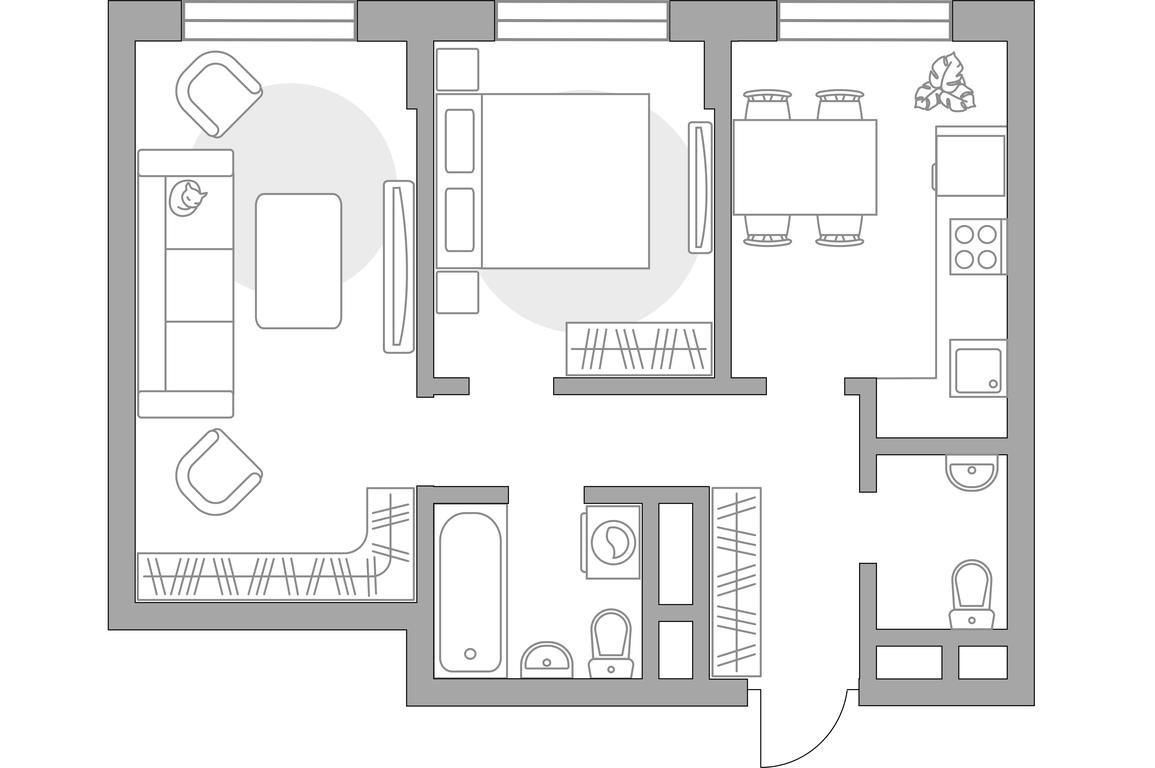 2-BD Apartment Sale, 51.47 sq. m. at Zhivopisnyi, derevnya Spasskiye Vyselki, 9, Leninskiy City District, Moscow Region, Russia #1