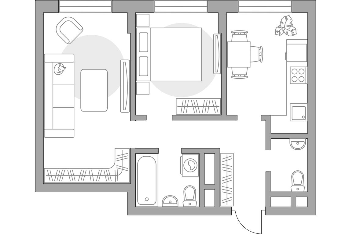 2-BD Apartment Sale, 51.47 sq. m. at Zhivopisnyi, derevnya Spasskiye Vyselki, 9, Leninskiy City District, Moscow Region, Russia #1