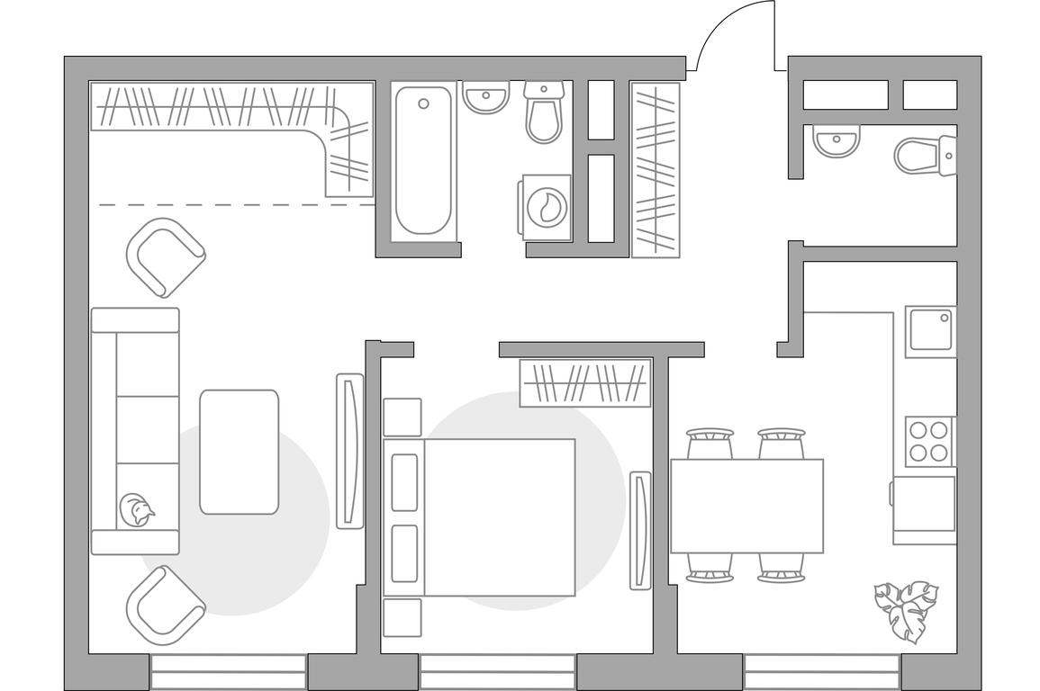 2-BD Apartment Sale, 58.27 sq. m. at Zhivopisnyi, derevnya Spasskiye Vyselki, 9, Leninskiy City District, Moscow Region, Russia #1