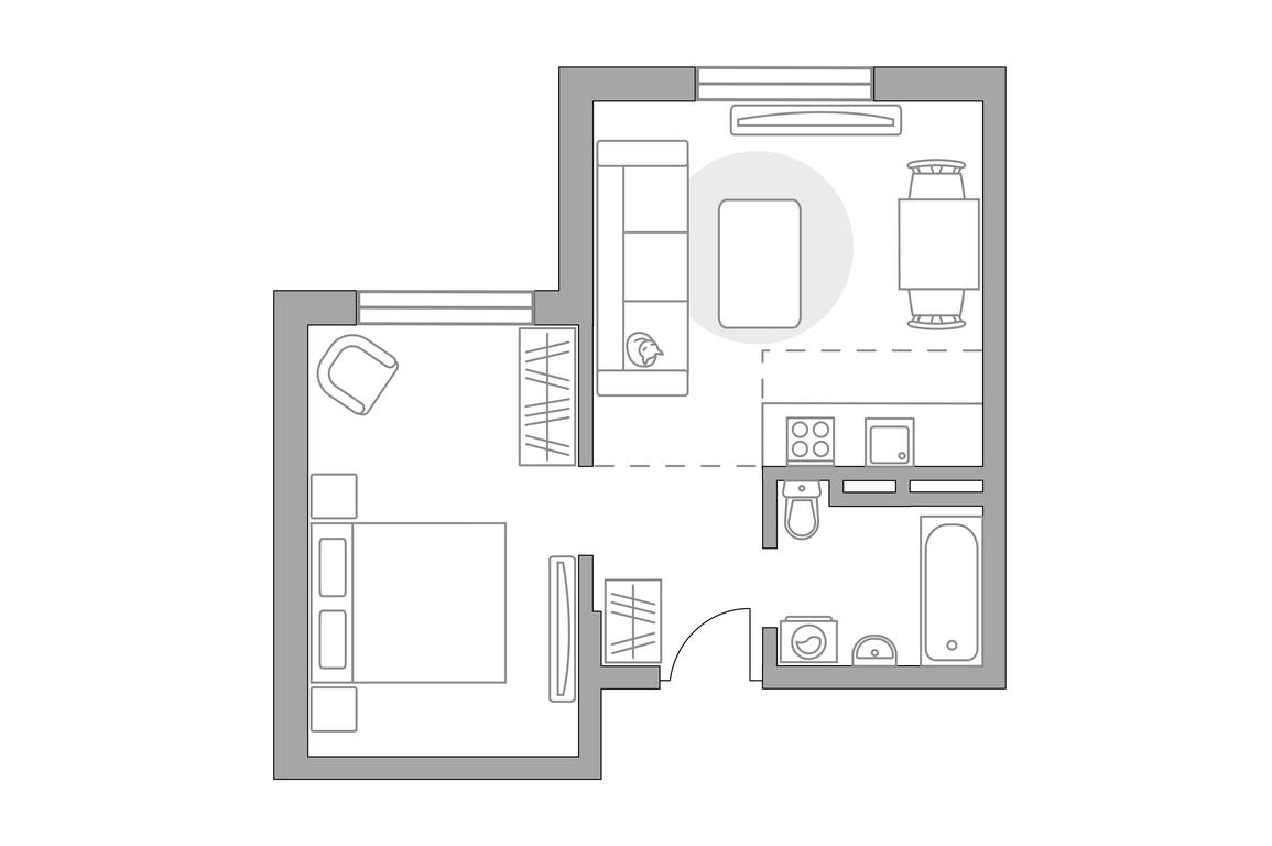 2-BD Apartment Sale, 34.9 sq. m. at Anikeevskiy, ulitsa Sergeya Zhadobkina, 1, selo Nikolo-Uryupino, Krasnogorsk City District, Moscow Region, Russia #1