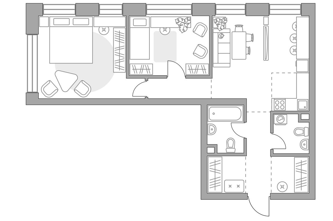 3-BD Apartment Sale, 71.57平方米 at MYPRIORITY Paveletskaya, Dubininskaya Street, 17с2, Moscow, Russia #1