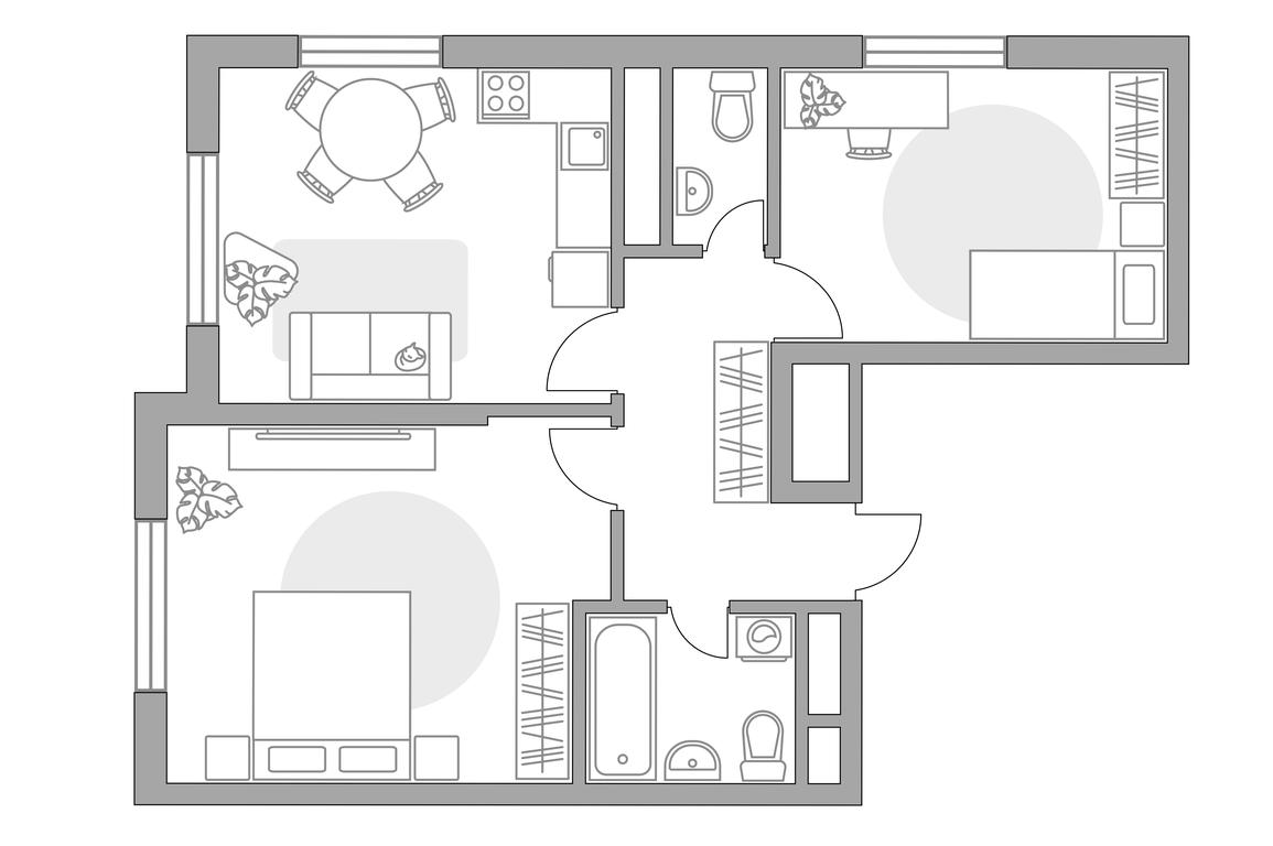 2-BD Apartment Sale, 53.43平方米 at Novaya Alekseevskaya rosha, Lukino Street, вл49, Balashikha, Moscow Region, Russia #1