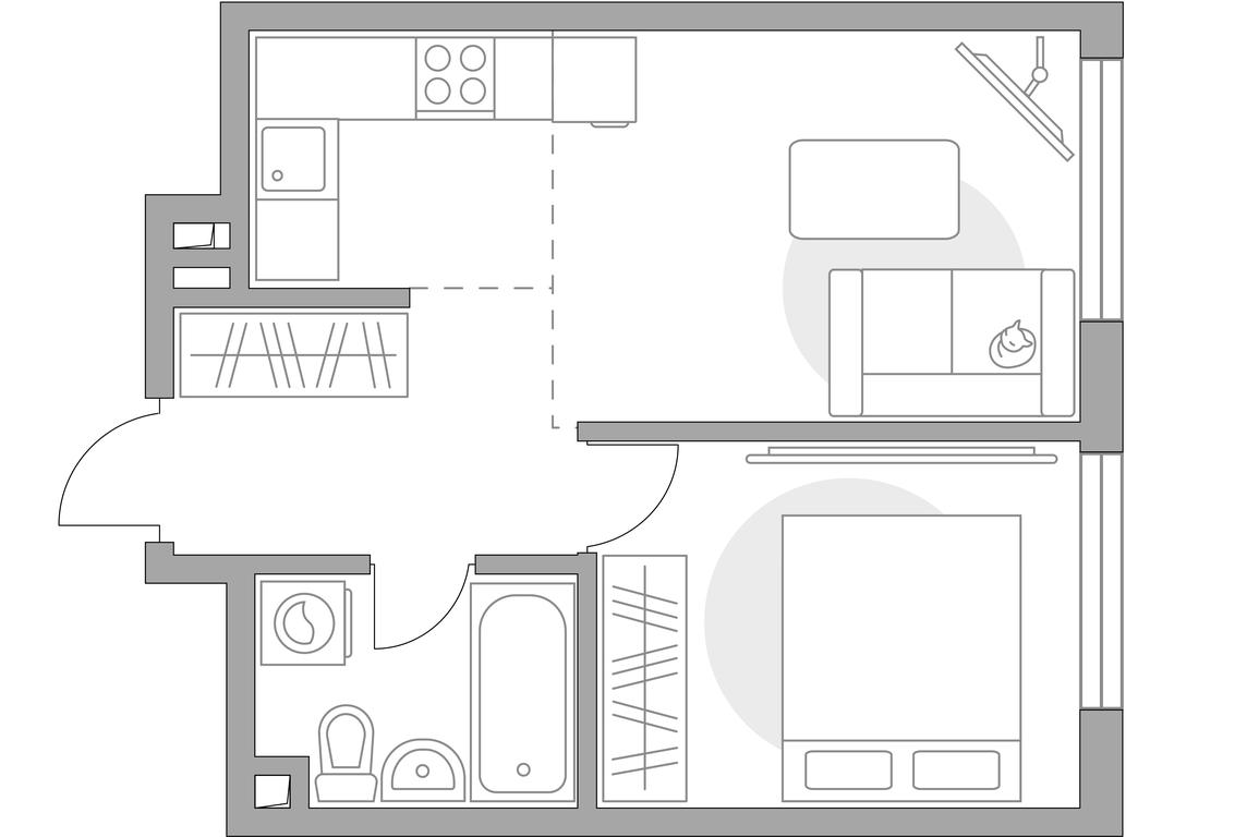 2-BD Apartment Sale, 37.43 sq. m. at BeLuck Kolomenskoe, Kashirskoye Highway, Moscow, Russia #1