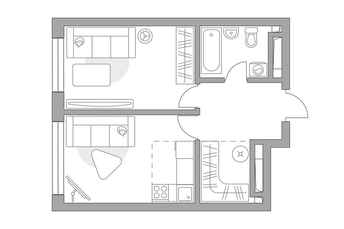 2-BD Apartment Sale, 41.22平方米 at Triniti, Dmitrovskoye Highway, Moscow, Russia #1 2-BD Apartment Sale, 41.22平方米 at Triniti, Dmitrovskoye Highway, Moscow, Russia #1