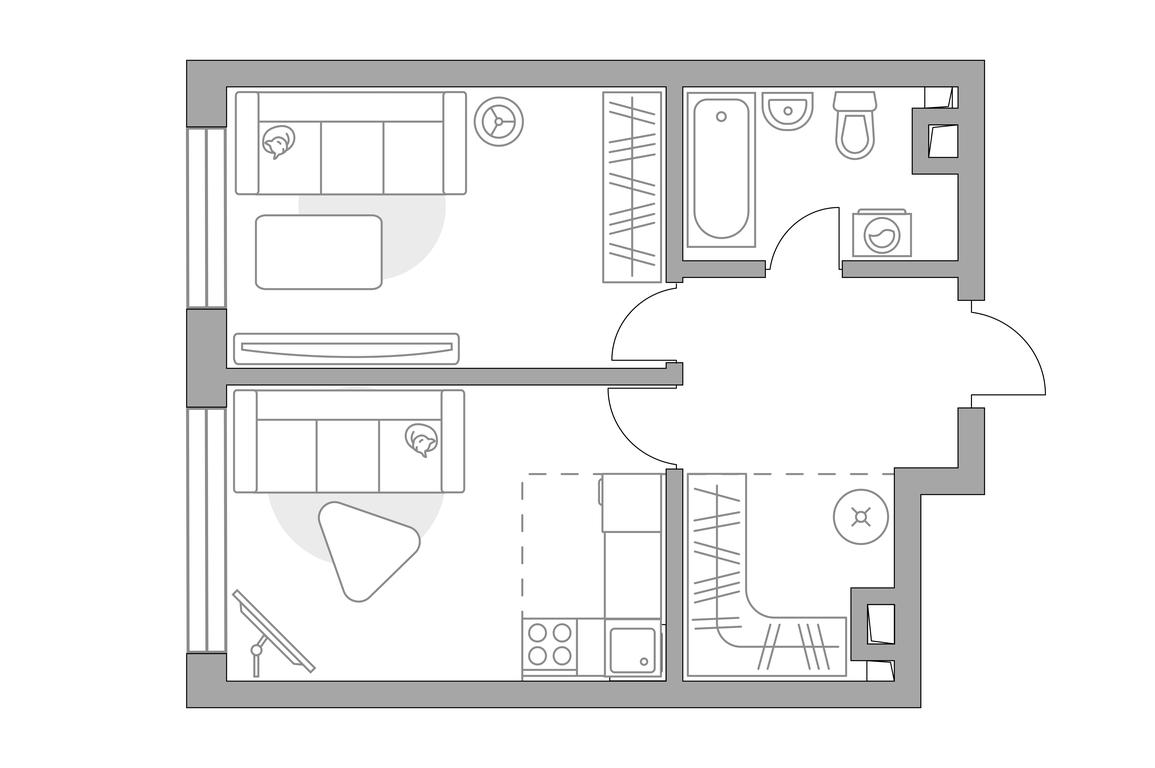 2-BD Apartment Sale, 41.95 sq. m. at Triniti, Dmitrovskoye Highway, Moscow, Russia #1 2-BD Apartment Sale, 41.95 sq. m. at Triniti, Dmitrovskoye Highway, Moscow, Russia #1