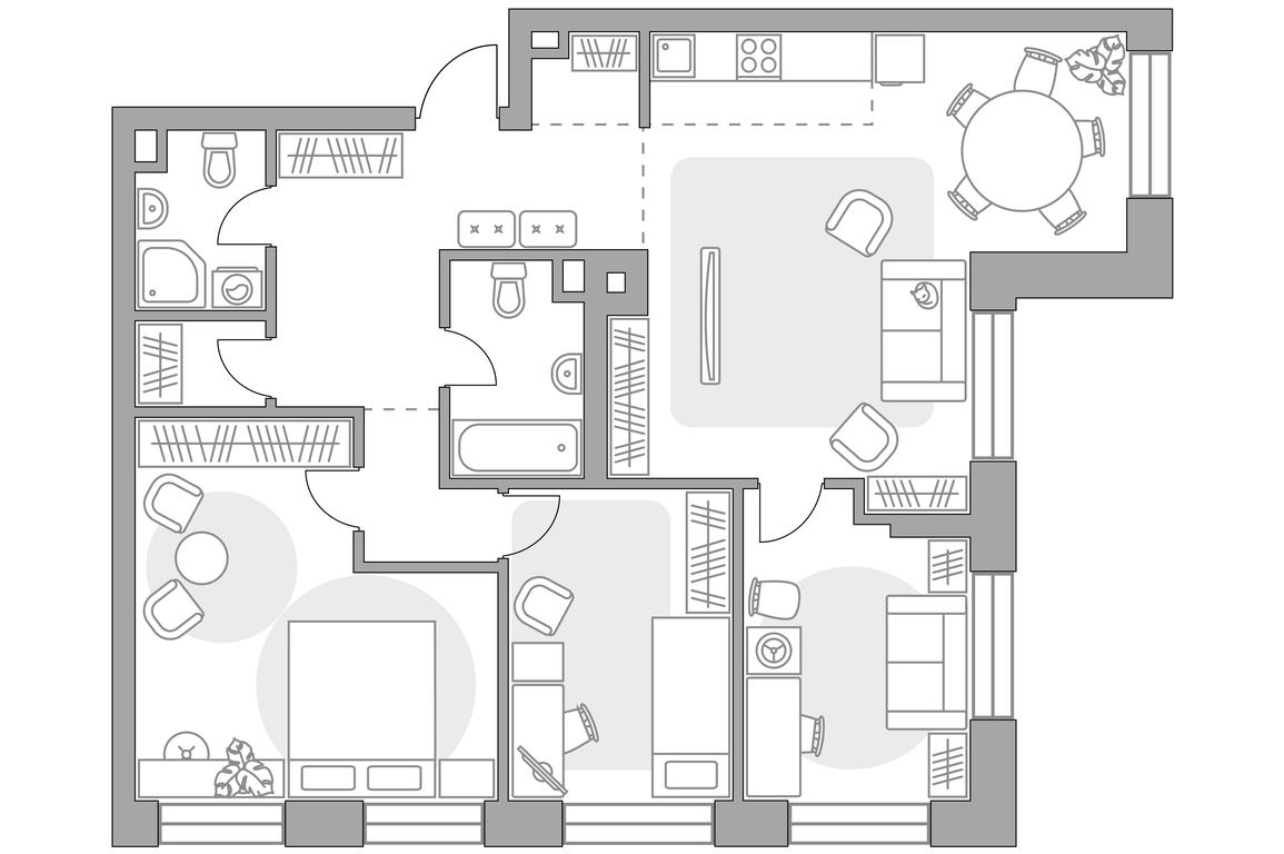 4-BD Apartment Sale, 103.92平方米 at MYPRIORITY Paveletskaya, Dubininskaya Street, 17с2, Moscow, Russia #1