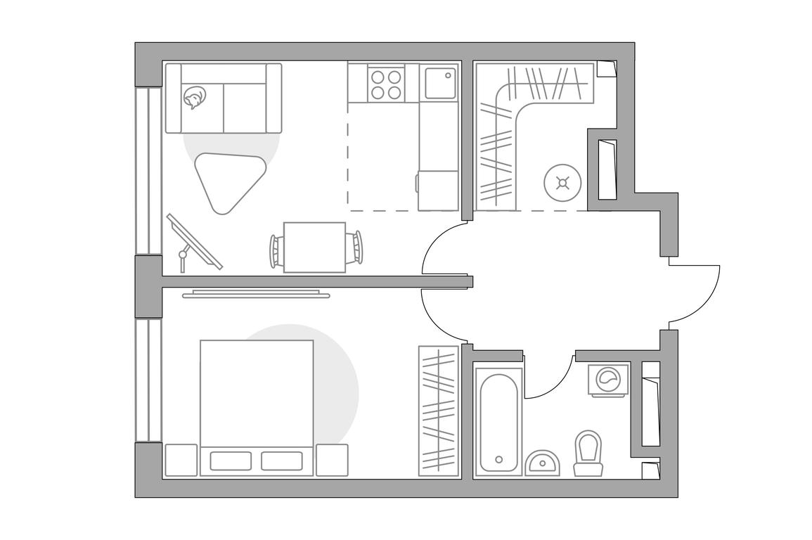 2-BD Apartment Sale, 42.81平方米 at Triniti, Dmitrovskoye Highway, Moscow, Russia #1 2-BD Apartment Sale, 42.81平方米 at Triniti, Dmitrovskoye Highway, Moscow, Russia #1