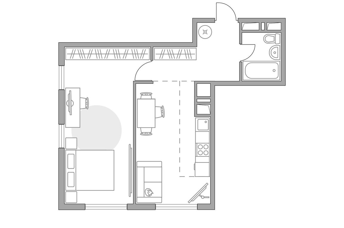 2-BD Apartment Sale, 48.7 sq. m. at Brigantina, Parkovaya ulitsa, 50к1, Dolgoprudny, Moscow Region, Russia #1
