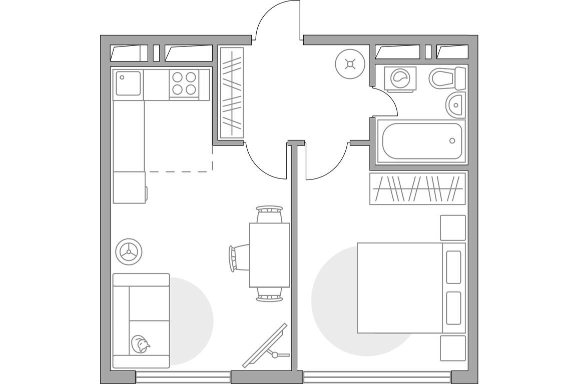 2-BD Apartment Sale, 41.2 sq. m. at Brigantina, Parkovaya ulitsa, 50к1, Dolgoprudny, Moscow Region, Russia #1 2-BD Apartment Sale, 41.2 sq. m. at Brigantina, Parkovaya ulitsa, 50к1, Dolgoprudny, Moscow Region, Russia #1
