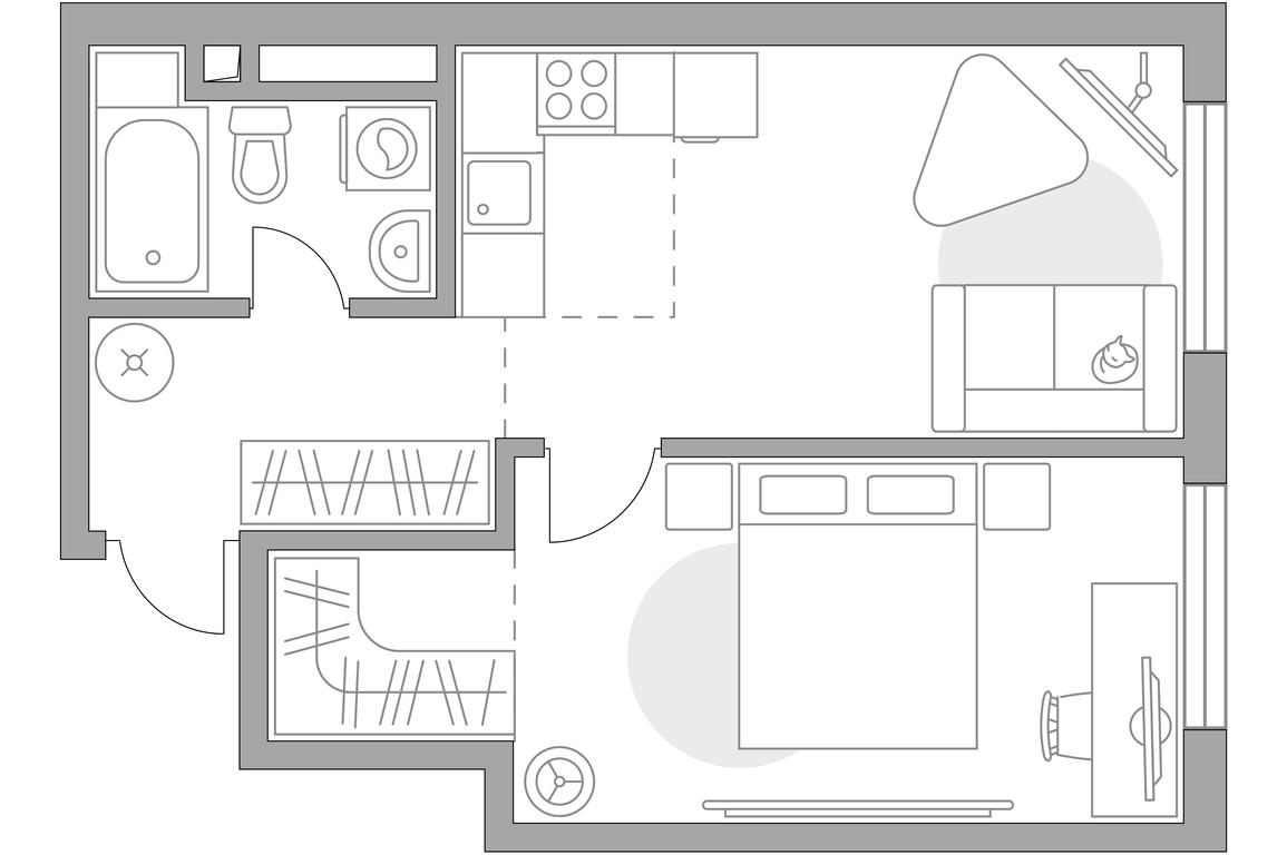 2-BD Apartment Sale, 44.12 sq. m. at BeLuck Kolomenskoe, Kashirskoye Highway, Moscow, Russia #2 2-BD Apartment Sale, 44.12 sq. m. at BeLuck Kolomenskoe, Kashirskoye Highway, Moscow, Russia #2
