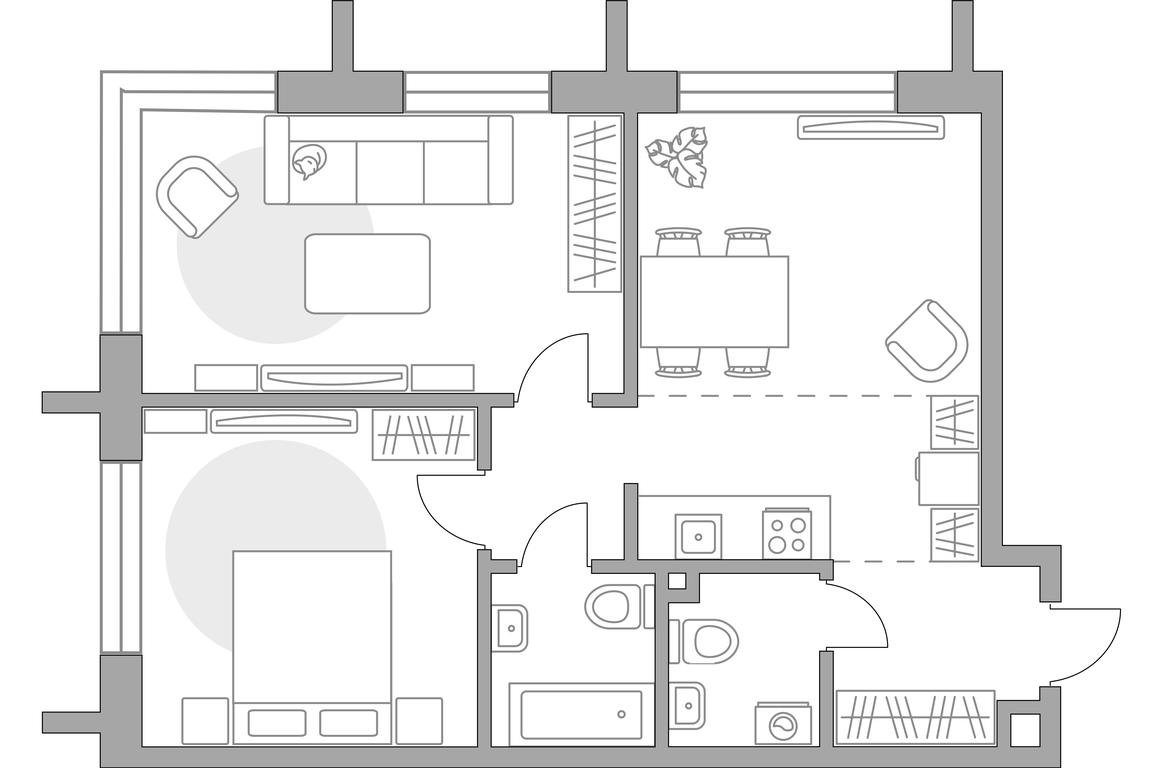 2-BD Apartment Sale, 62.95 sq. m. at MYPRIORITY Dubrovka, Novoostapovskaya Street, 12, Moscow, Russia #1