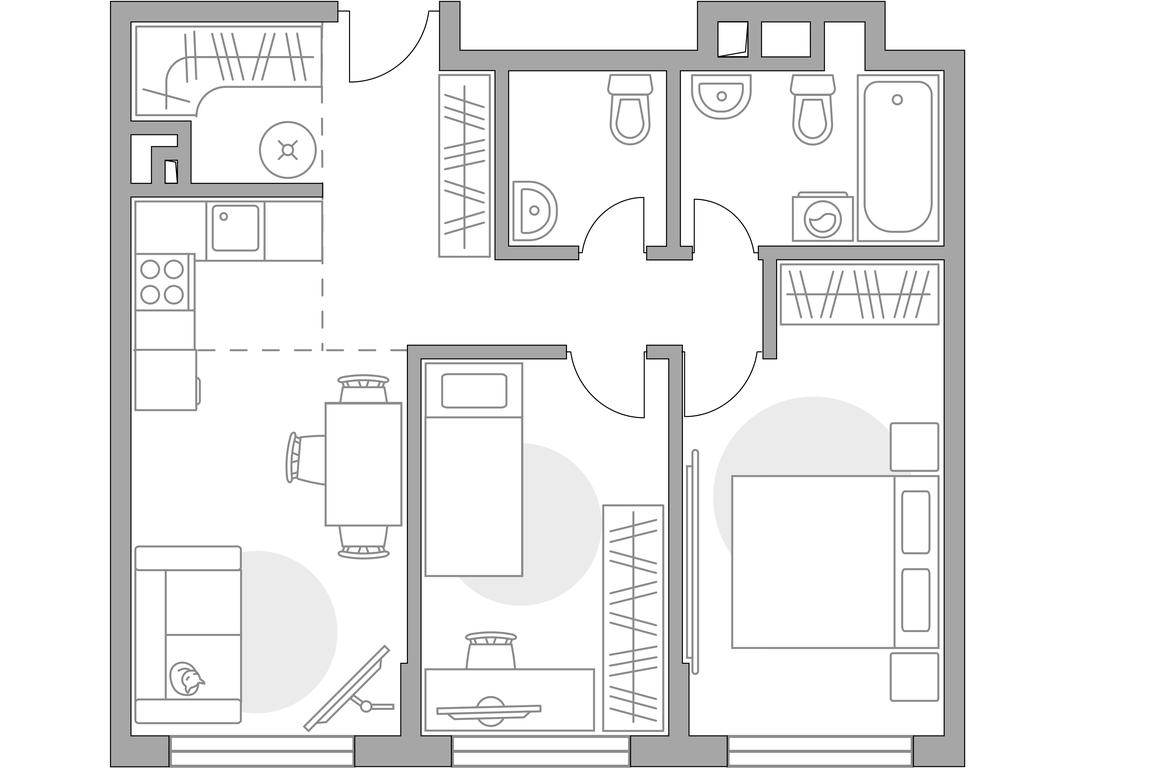 3-BD Apartment Sale, 59.92 sq. m. at BeLuck Kolomenskoe, Kashirskoye Highway, Moscow, Russia #1 3-BD Apartment Sale, 59.92 sq. m. at BeLuck Kolomenskoe, Kashirskoye Highway, Moscow, Russia #1