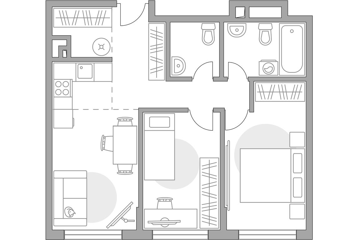 3-BD Apartment Sale, 59.97 sq. m. at BeLuck Kolomenskoe, Kashirskoye Highway, Moscow, Russia #1 3-BD Apartment Sale, 59.97 sq. m. at BeLuck Kolomenskoe, Kashirskoye Highway, Moscow, Russia #1