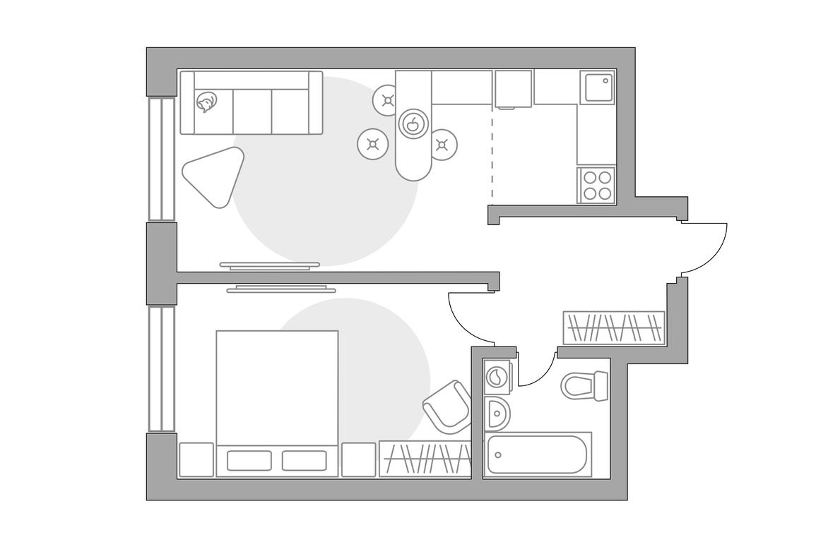 2-BD Apartment Sale, 36.94 sq. m. at Ilinois, Ilyinskiy Blind Alley, 1с1, Krasnogorsk, Moscow Region, Russia #1