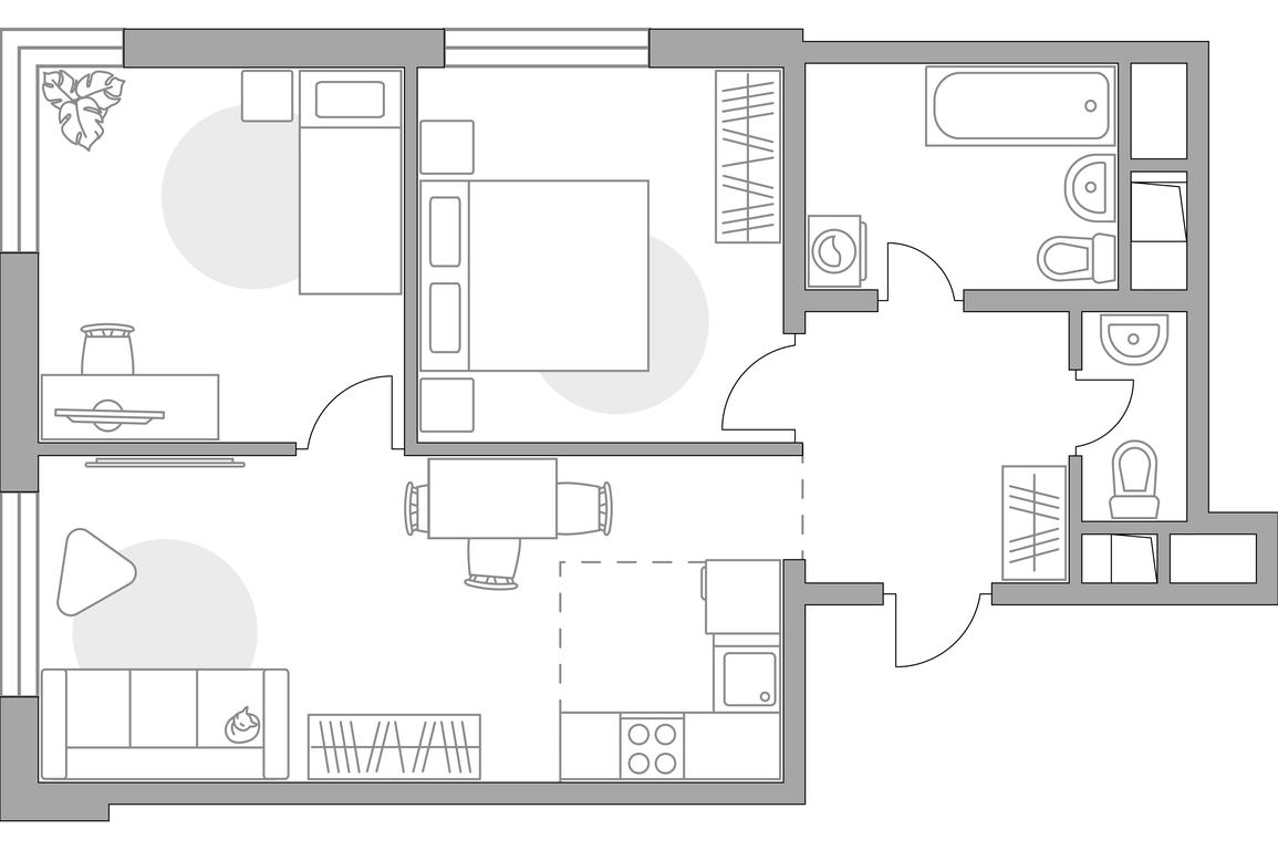 3-BD Apartment Sale, 50.42 sq. m. at Anikeevskiy, ulitsa Sergeya Zhadobkina, 1, selo Nikolo-Uryupino, Krasnogorsk City District, Moscow Region, Russia #1
