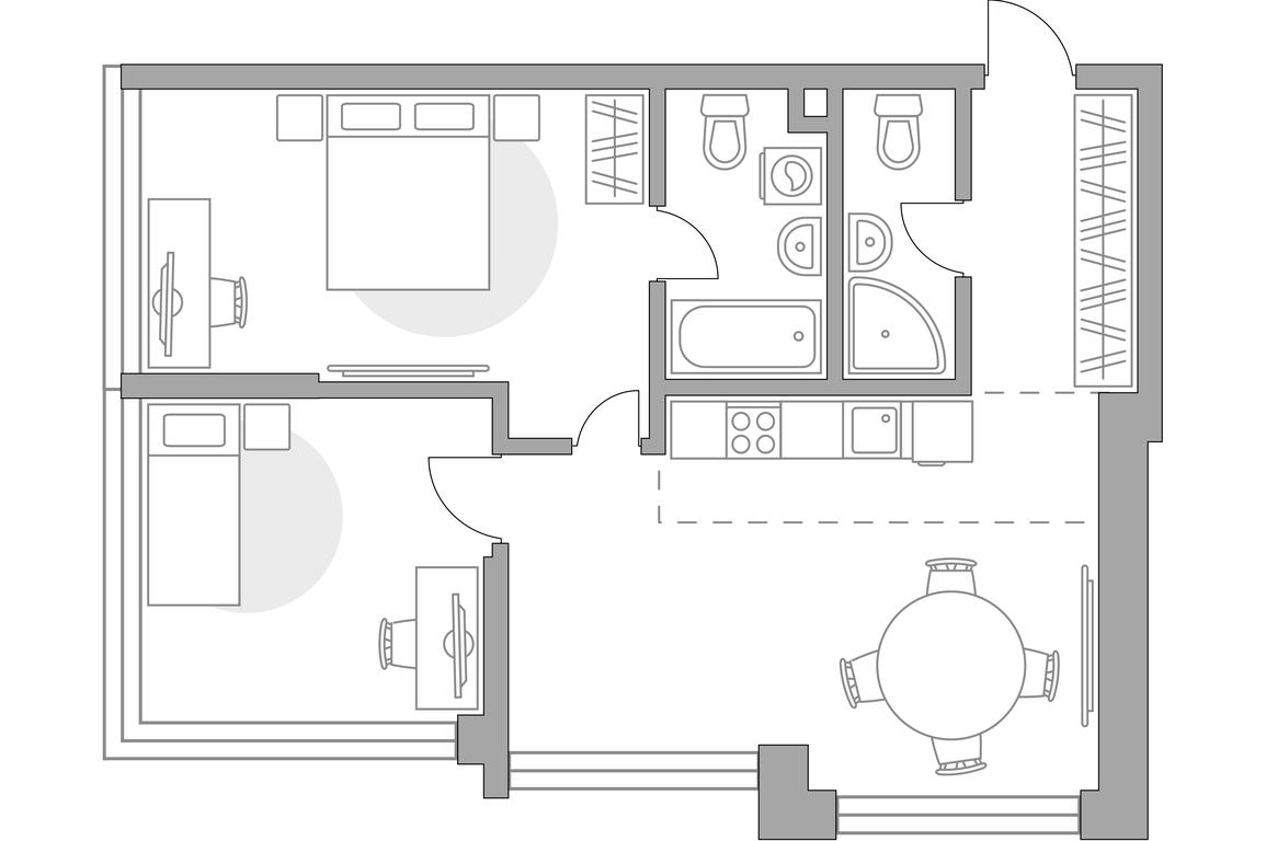 2-BD Apartment Sale, 62.68 sq. m. at MYPRIORITY Mnevniki, Narodnogo Opolcheniya Street, 34, Moscow, Russia #1
