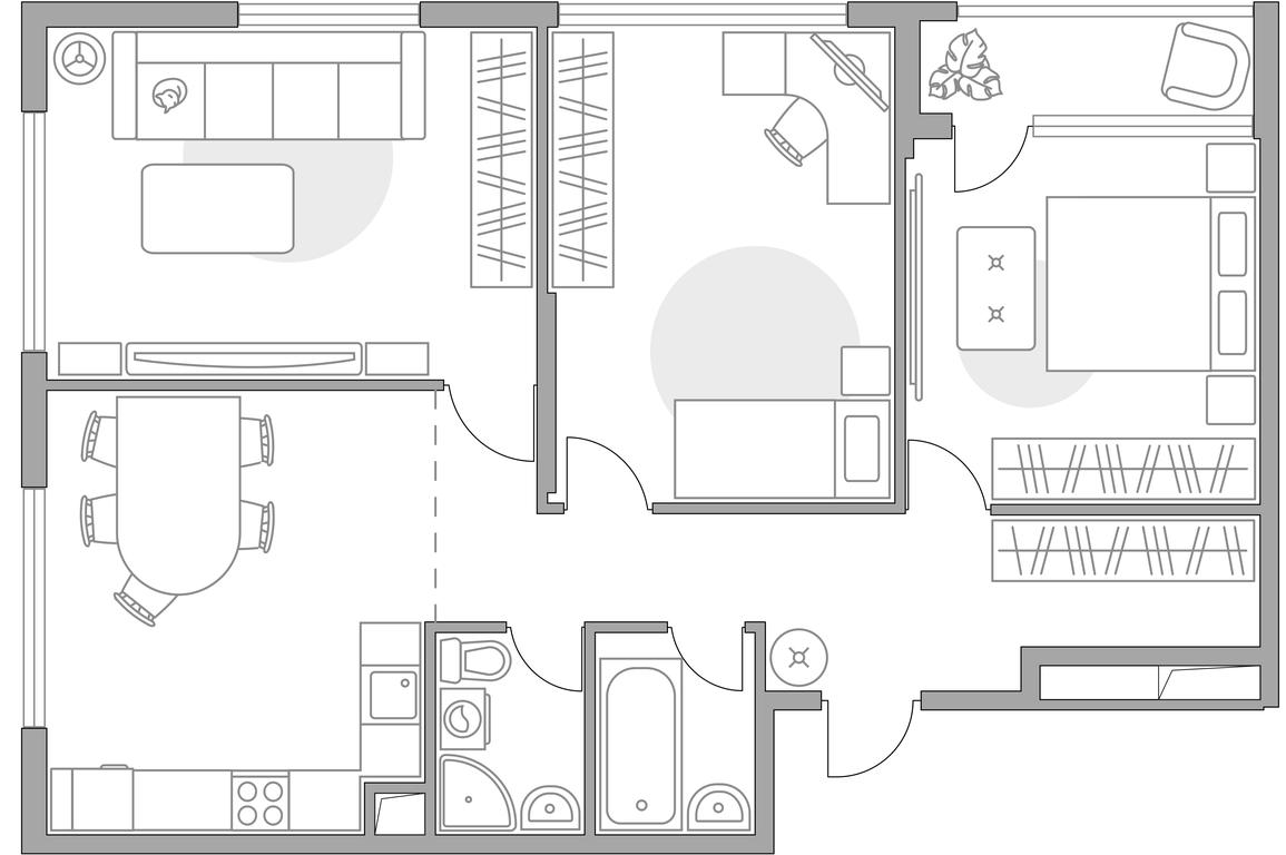 3-BD Apartment Sale, 86.5 sq. m. at Brigantina, Parkovaya ulitsa, 50к1, Dolgoprudny, Moscow Region, Russia #1