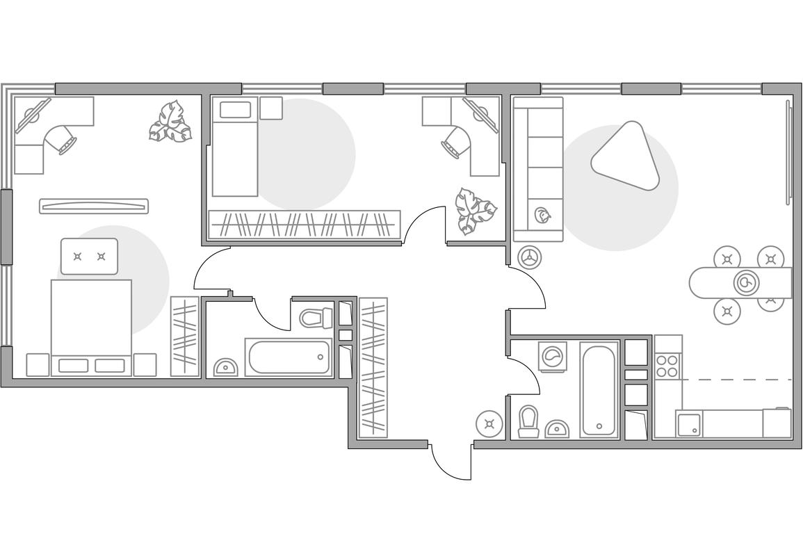 3-BD Apartment Sale, 86.6 sq. m. at Brigantina, Parkovaya ulitsa, 50к1, Dolgoprudny, Moscow Region, Russia #1
