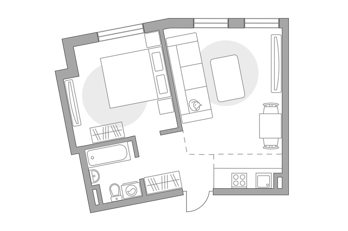 2-BD Apartment Sale, 42.18 sq. m. at Anikeevskiy, ulitsa Sergeya Zhadobkina, 1, selo Nikolo-Uryupino, Krasnogorsk City District, Moscow Region, Russia #1