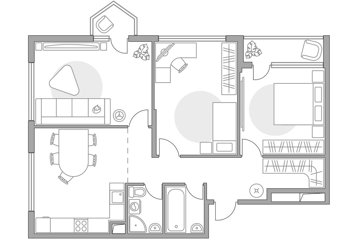 3-BD Apartment Sale, 87.7平方米 at Brigantina, Parkovaya ulitsa, 50к1, Dolgoprudny, Moscow Region, Russia #1