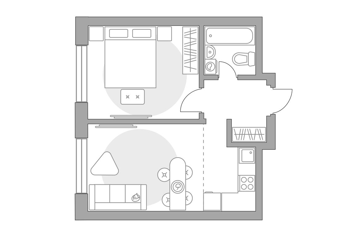 2-BD Apartment Sale, 35.48 sq. m. at Ilinois, Ilyinskiy Blind Alley, 1с1, Krasnogorsk, Moscow Region, Russia #1
