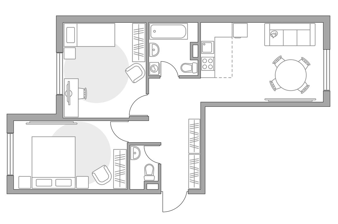 3-BD Apartment Sale, 58.23平方米 at Anikeevskiy, ulitsa Sergeya Zhadobkina, 1, selo Nikolo-Uryupino, Krasnogorsk City District, Moscow Region, Russia #1