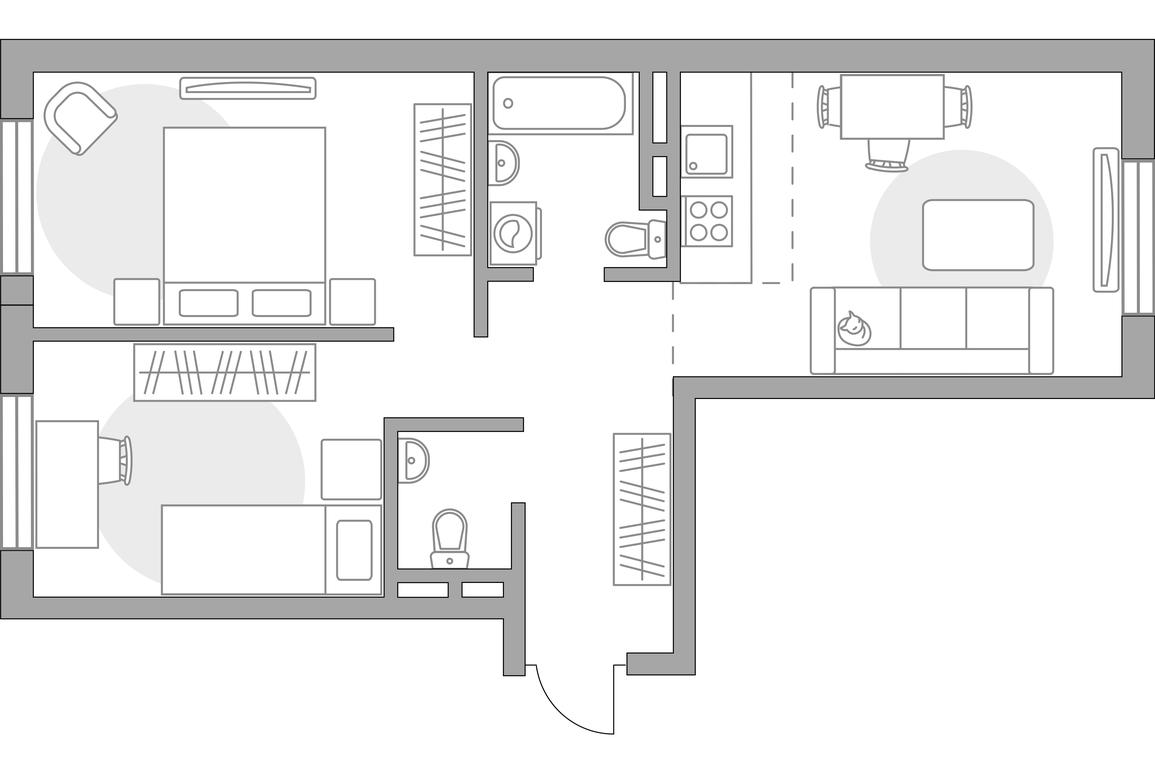 3-BD Apartment Sale, 53.18平方米 at Anikeevskiy, ulitsa Sergeya Zhadobkina, 1, selo Nikolo-Uryupino, Krasnogorsk City District, Moscow Region, Russia #1