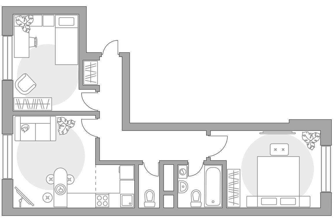 3-BD Apartment Sale, 56.44 sq. m. at Ilinois, Ilyinskiy Blind Alley, 1с1, Krasnogorsk, Moscow Region, Russia #1