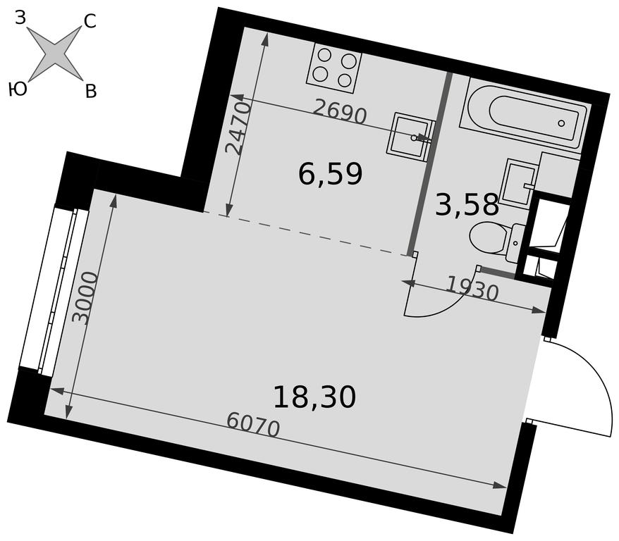 Apartment Sale, 28.47 sq. m. at Dvizhenie. Govorovo, Центральная улица, 47, деревня Говорово, поселение Московский, Москва, Россия #2 Apartment Sale, 28.47 sq. m. at Dvizhenie. Govorovo, Центральная улица, 47, деревня Говорово, поселение Московский, Москва, Россия #2