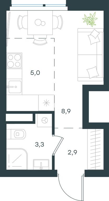 Apartment Sale, 20.1 sq. m. at Gorod V lesu, Gorod V Lesu Residential Complex, Village of Otradnoye, Krasnogorsk Urban District, Moscow Region, Russia #1