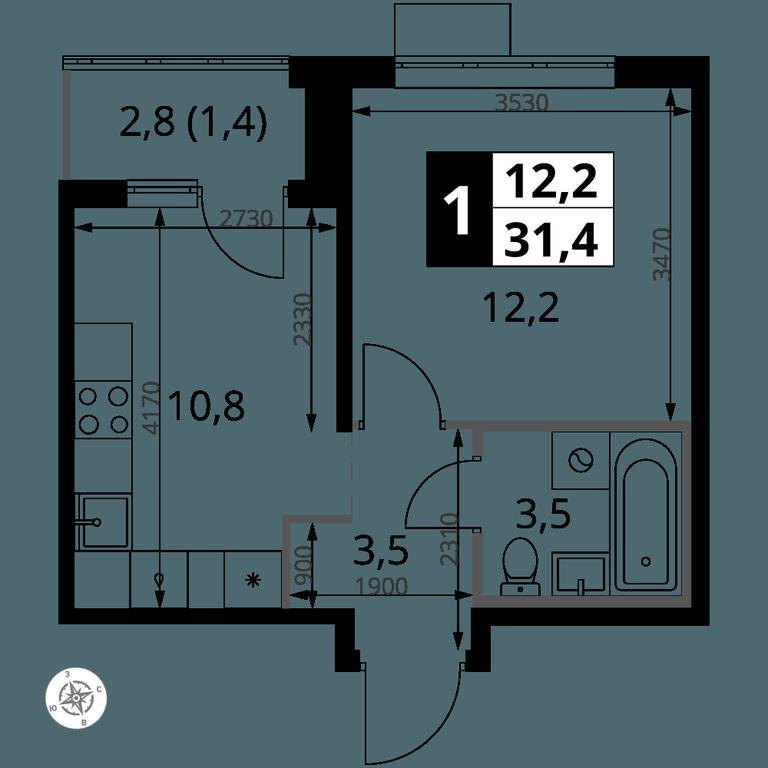 1-BD Apartment Sale, 31.4平方米 at Pervy Yuzhny, zhiloy kompleks Pervy Yuzhny, Leninskiy City District, Moscow Region, Russia #1 1-BD Apartment Sale, 31.4平方米 at Pervy Yuzhny, zhiloy kompleks Pervy Yuzhny, Leninskiy City District, Moscow Region, Russia #1
