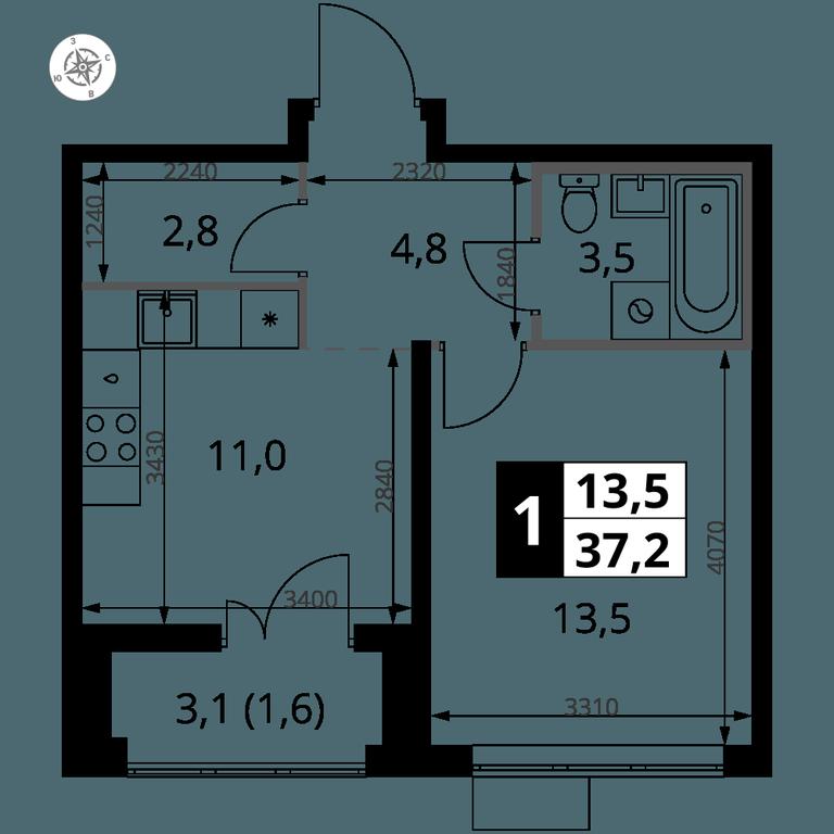 1-BD Apartment Sale, 37.2平方米 at Pervy Yuzhny, zhiloy kompleks Pervy Yuzhny, Leninskiy City District, Moscow Region, Russia #1 1-BD Apartment Sale, 37.2平方米 at Pervy Yuzhny, zhiloy kompleks Pervy Yuzhny, Leninskiy City District, Moscow Region, Russia #1