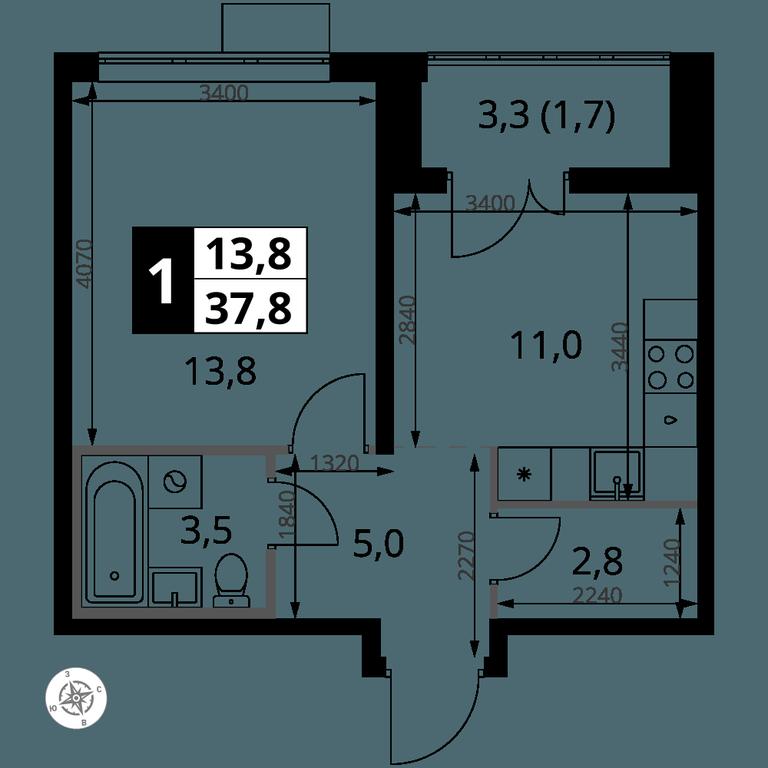 1-BD Apartment Sale, 37.8平方米 at Pervy Yuzhny, zhiloy kompleks Pervy Yuzhny, Leninskiy City District, Moscow Region, Russia #1 1-BD Apartment Sale, 37.8平方米 at Pervy Yuzhny, zhiloy kompleks Pervy Yuzhny, Leninskiy City District, Moscow Region, Russia #1