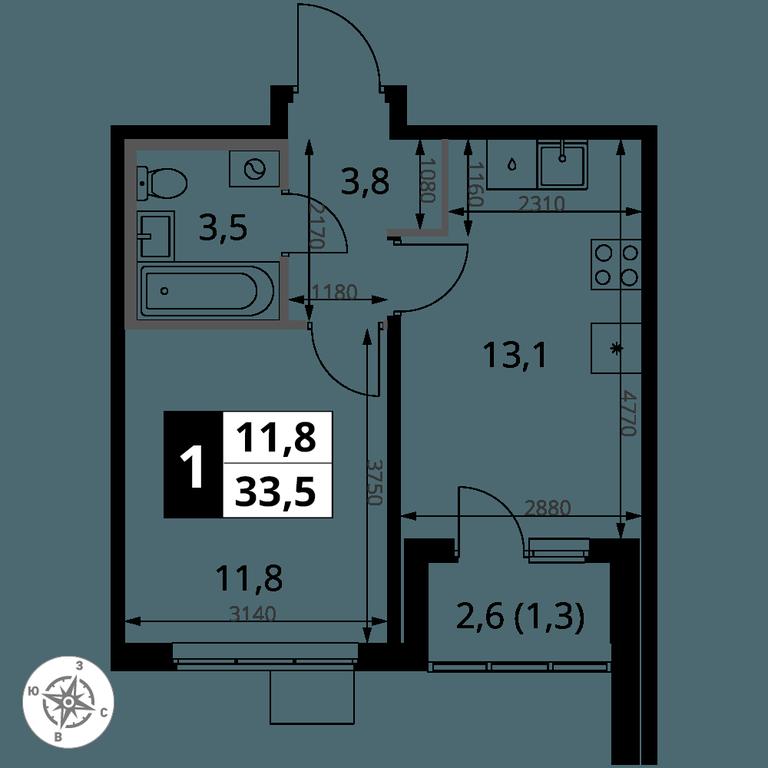 1-BD Apartment Sale, 33.5 sq. m. at 1 Yasenevskij, Kvartal № 24, Mosrentgen Settlement, Moscow, Russia #1 1-BD Apartment Sale, 33.5 sq. m. at 1 Yasenevskij, Kvartal № 24, Mosrentgen Settlement, Moscow, Russia #1