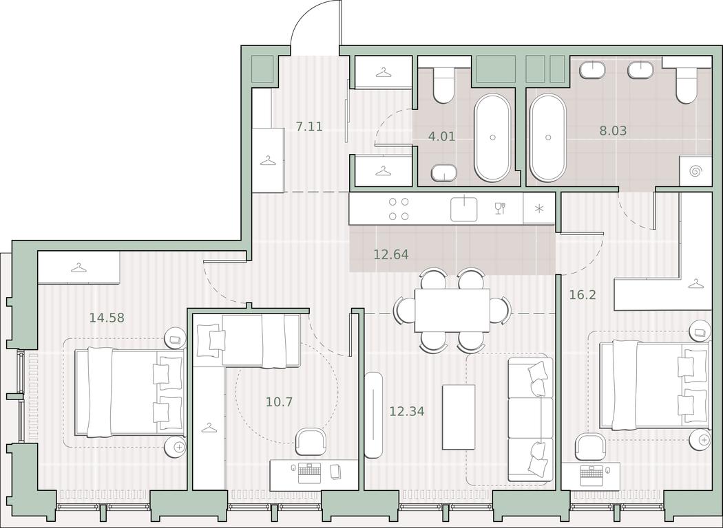 3-BD Apartment Sale, 85.61平方米 at Sreda na Kutuzovskom, Ivana Franko Street, Moscow, Russia #1 3-BD Apartment Sale, 85.61平方米 at Sreda na Kutuzovskom, Ivana Franko Street, Moscow, Russia #1