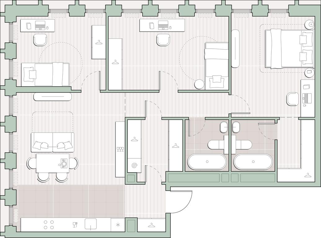 3-BD Apartment Sale, 97.28 sq. m. at Sreda na Kutuzovskom, Ivana Franko Street, Moscow, Russia #1