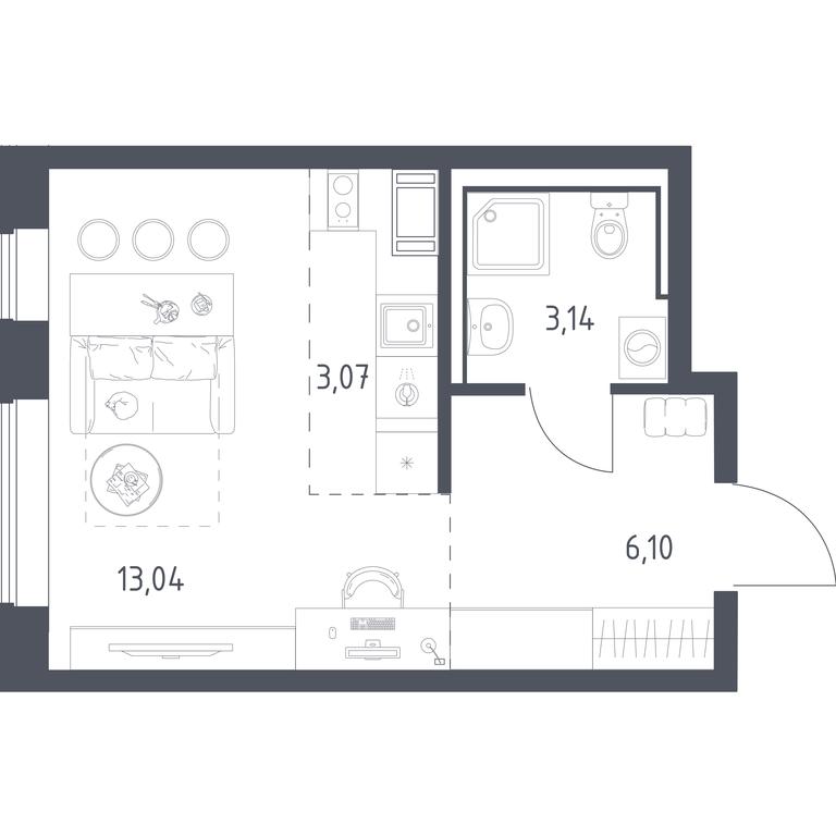 Apartment Sale, 25.1平方米 at Tomilino Park, 1-y kvartal, posyolok Zhilino-1, Lubertsy City District, Moscow Region, Russia #1 Apartment Sale, 25.1平方米 at Tomilino Park, 1-y kvartal, posyolok Zhilino-1, Lubertsy City District, Moscow Region, Russia #1