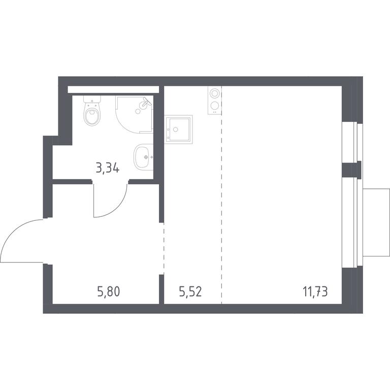 Apartment Sale, 26.39 sq. m. at Novoe Vidnoe, Kalinovka Village, Leninskiy City District, Moscow Region, Russia #1