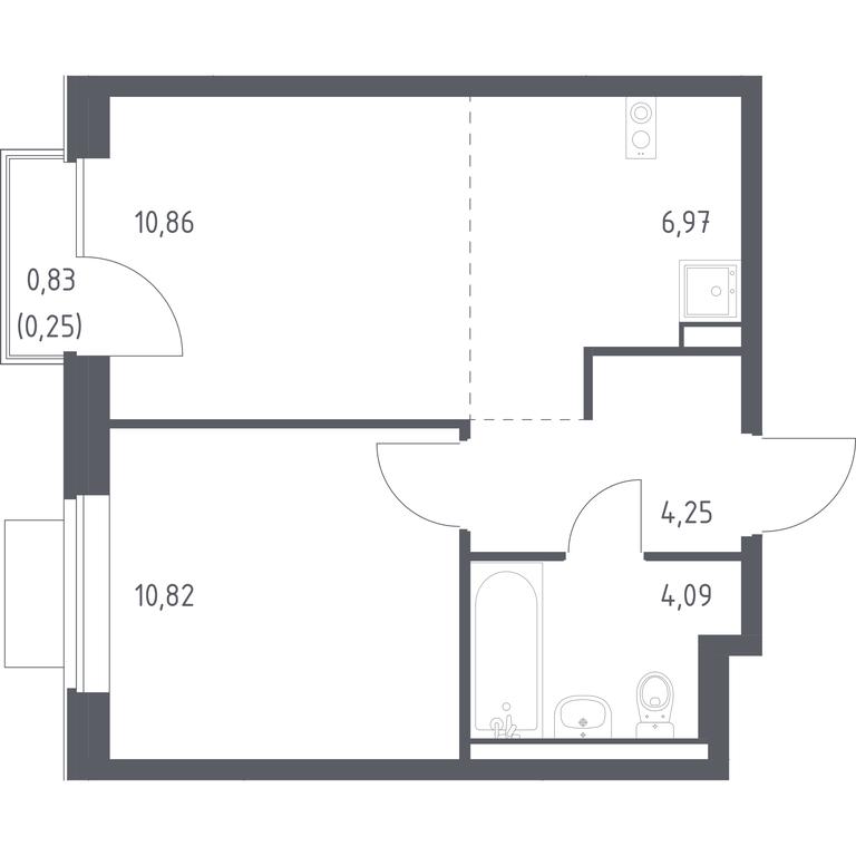 Apartment Sale, 37.24 sq. m. at Novoe Vidnoe, Kalinovka Village, Leninskiy City District, Moscow Region, Russia #1