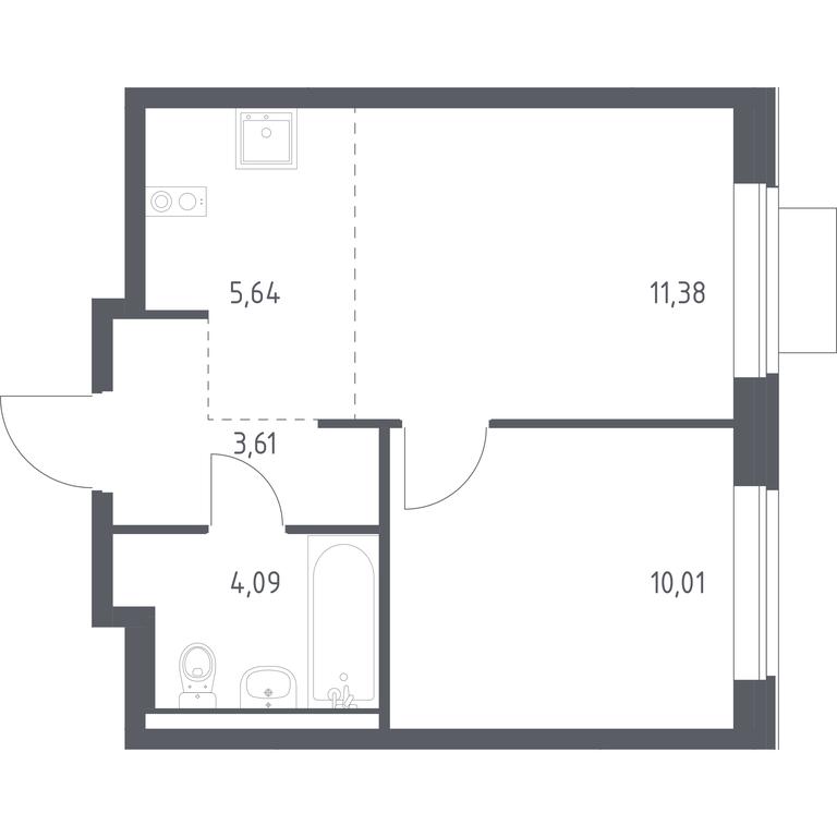 Apartment Sale, 34.73 sq. m. at Novoe Vidnoe, Kalinovka Village, Leninskiy City District, Moscow Region, Russia #1 Apartment Sale, 34.73 sq. m. at Novoe Vidnoe, Kalinovka Village, Leninskiy City District, Moscow Region, Russia #1