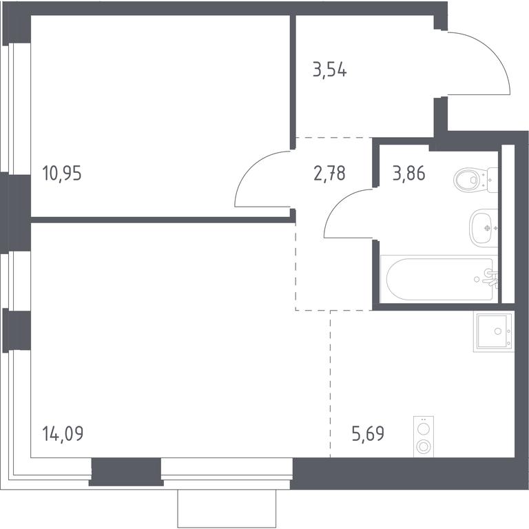Apartment Sale, 40.91平方米 at Novoe Vidnoe, Kalinovka Village, Leninskiy City District, Moscow Region, Russia #1 Apartment Sale, 40.91平方米 at Novoe Vidnoe, Kalinovka Village, Leninskiy City District, Moscow Region, Russia #1