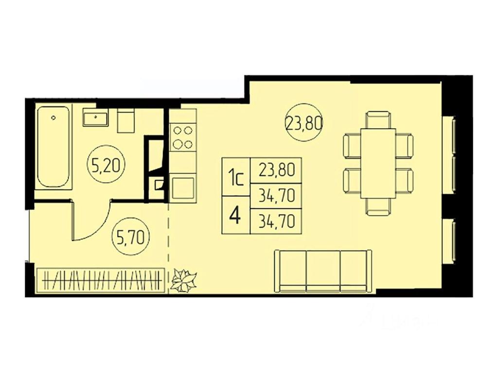Apartment Sale, 34.7 sq. m. at 31 kvartal, Naberezhnaya ulitsa, Pushkino, Moscow Region, Russia #1 Apartment Sale, 34.7 sq. m. at 31 kvartal, Naberezhnaya ulitsa, Pushkino, Moscow Region, Russia #1