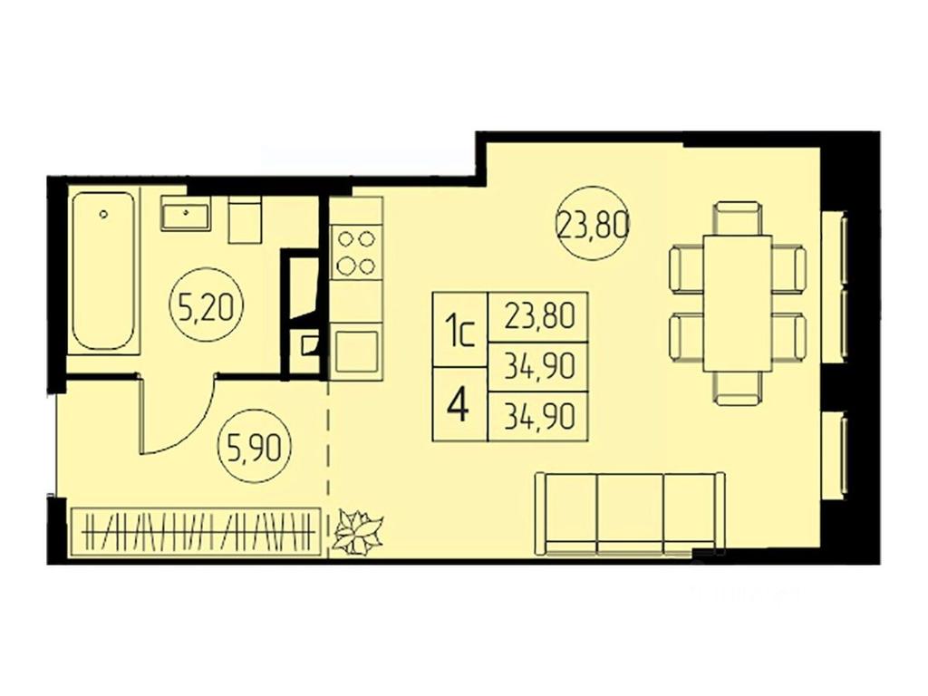 Apartment Sale, 34.9 sq. m. at 31 kvartal, Naberezhnaya ulitsa, Pushkino, Moscow Region, Russia #1 Apartment Sale, 34.9 sq. m. at 31 kvartal, Naberezhnaya ulitsa, Pushkino, Moscow Region, Russia #1