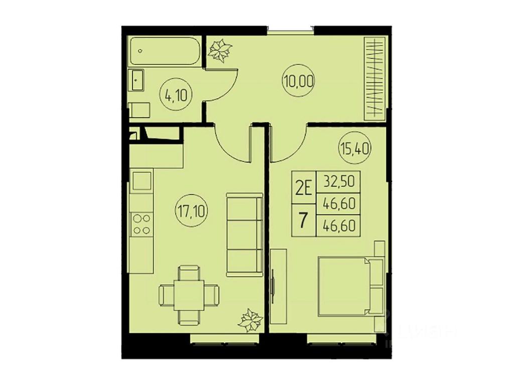 1-BD Apartment Sale, 46.6平方米 at 31 kvartal, Naberezhnaya ulitsa, Pushkino, Moscow Region, Russia #1 1-BD Apartment Sale, 46.6平方米 at 31 kvartal, Naberezhnaya ulitsa, Pushkino, Moscow Region, Russia #1