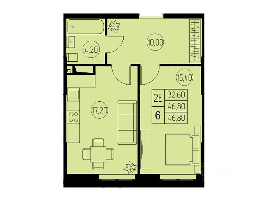 1-BD Apartment Sale, 46.8 sq. m. at 31 kvartal, Naberezhnaya ulitsa, Pushkino, Moscow Region, Russia #1 1-BD Apartment Sale, 46.8 sq. m. at 31 kvartal, Naberezhnaya ulitsa, Pushkino, Moscow Region, Russia #1