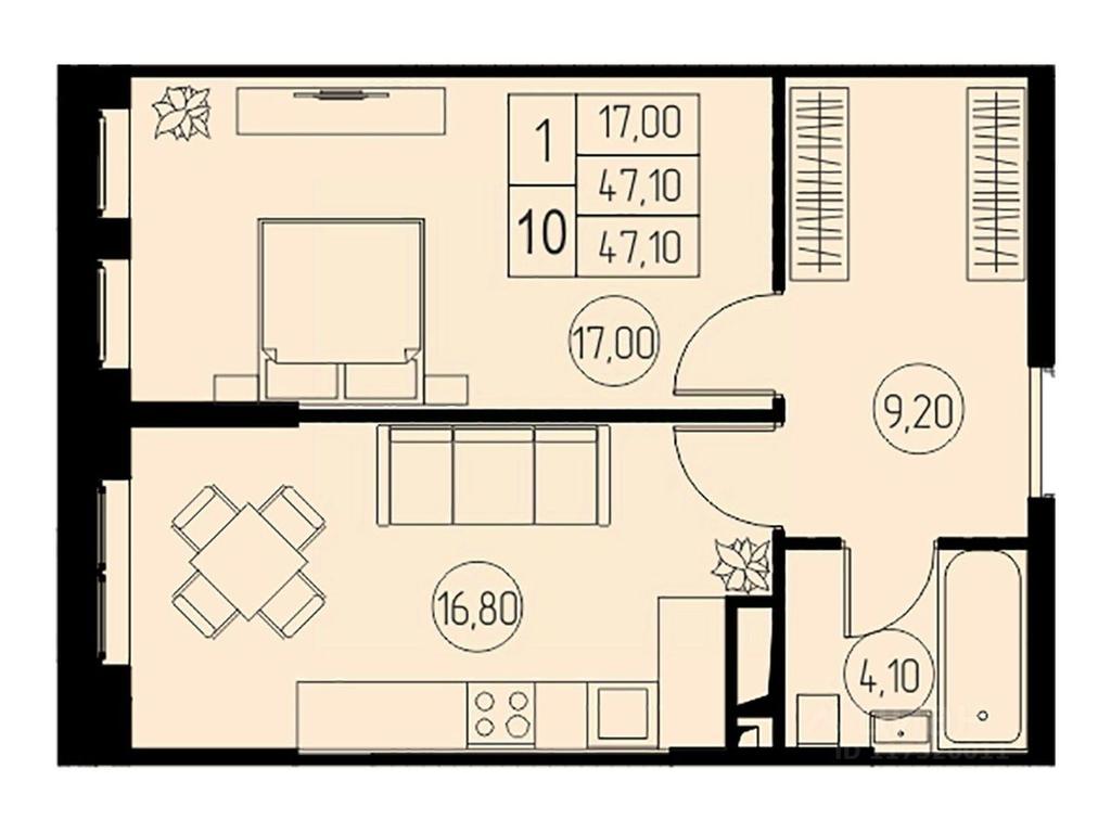 Apartment Sale, 47.1 sq. m. at 31 kvartal, Naberezhnaya ulitsa, Pushkino, Moscow Region, Russia #1 Apartment Sale, 47.1 sq. m. at 31 kvartal, Naberezhnaya ulitsa, Pushkino, Moscow Region, Russia #1