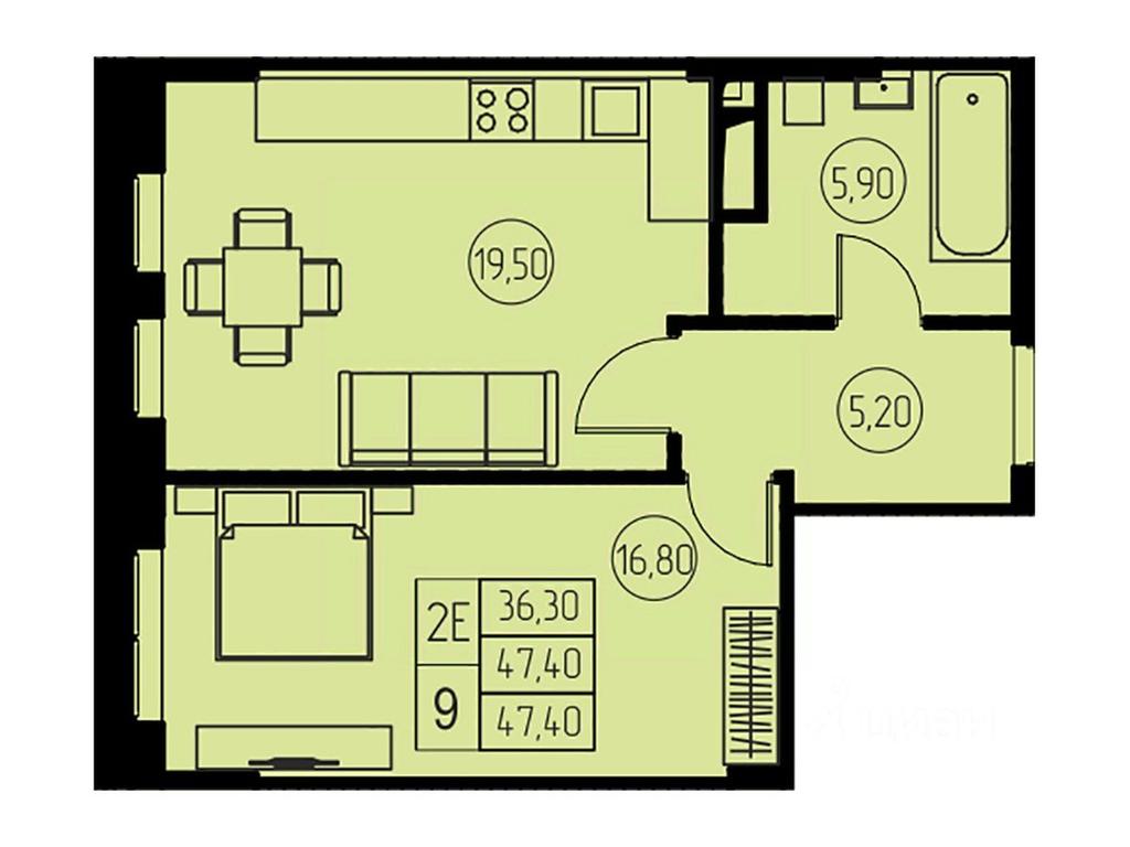 1-BD Apartment Sale, 47.4 sq. m. at 31 kvartal, Naberezhnaya ulitsa, Pushkino, Moscow Region, Russia #1 1-BD Apartment Sale, 47.4 sq. m. at 31 kvartal, Naberezhnaya ulitsa, Pushkino, Moscow Region, Russia #1