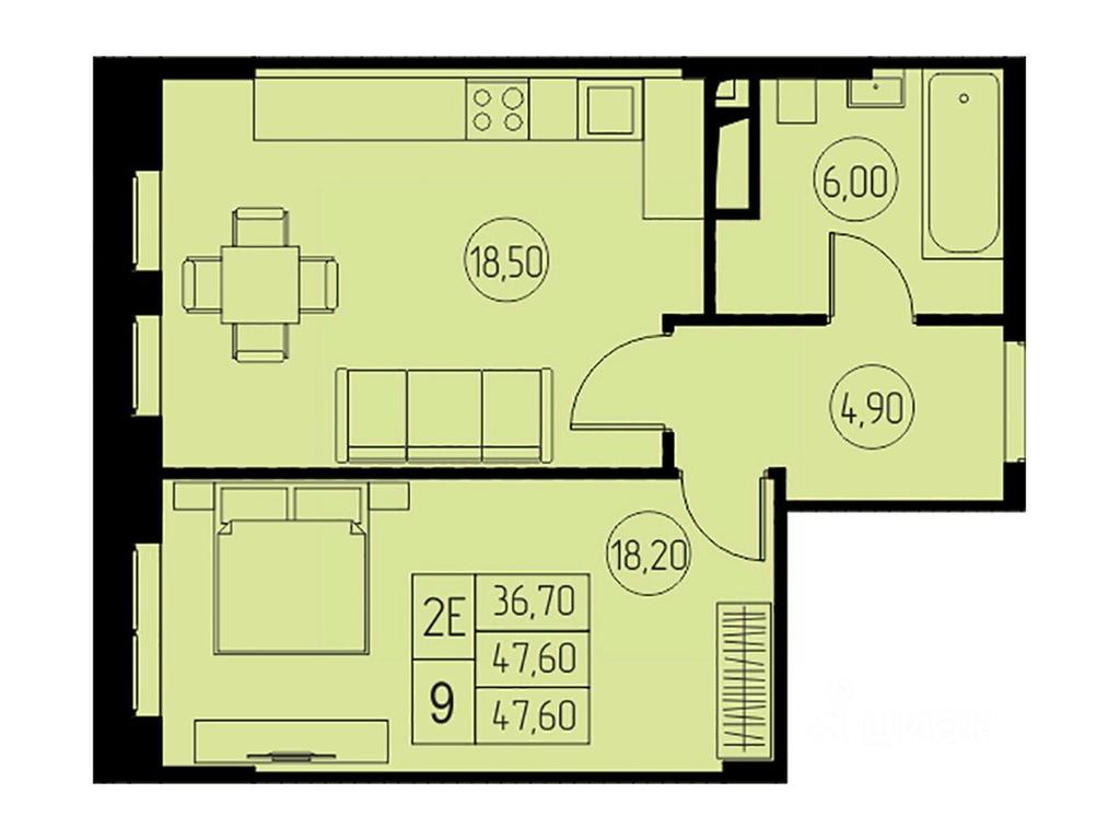 1-BD Apartment Sale, 47.6平方米 at 31 kvartal, Naberezhnaya ulitsa, Pushkino, Moscow Region, Russia #1 1-BD Apartment Sale, 47.6平方米 at 31 kvartal, Naberezhnaya ulitsa, Pushkino, Moscow Region, Russia #1