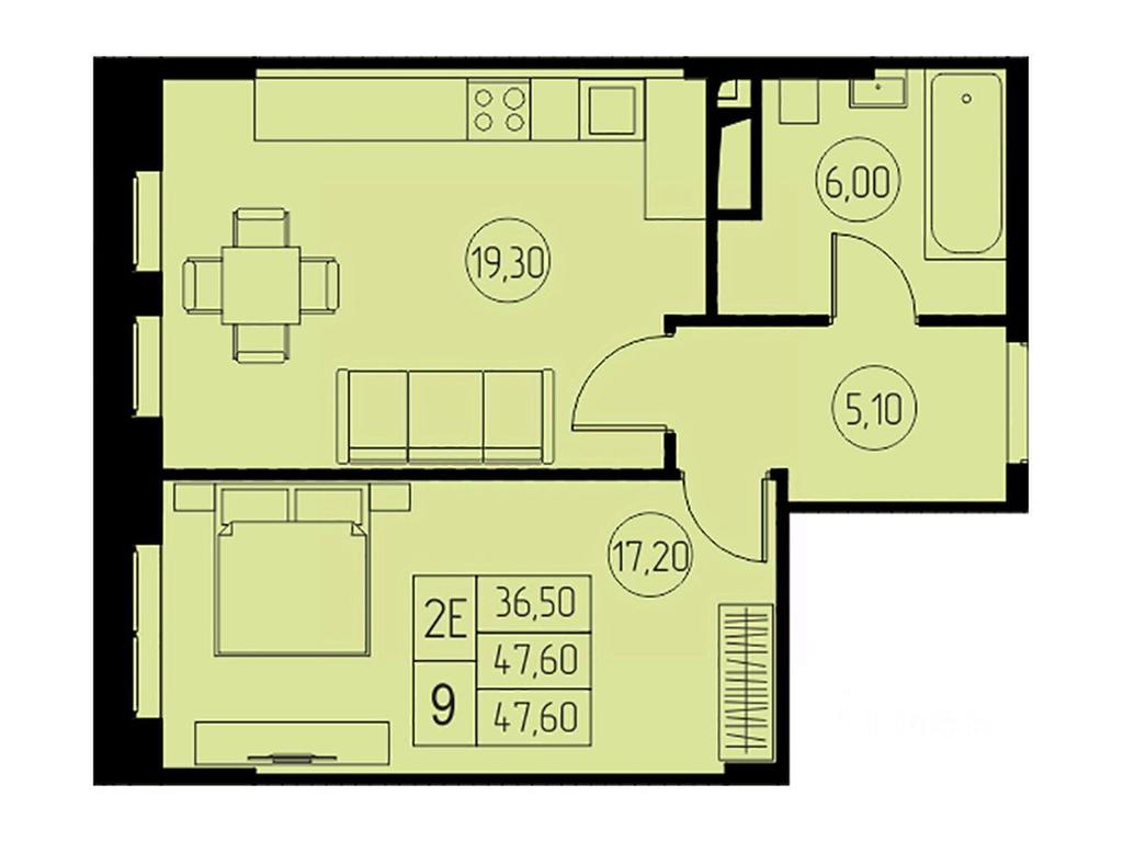 1-BD Apartment Sale, 47.6平方米 at 31 kvartal, Naberezhnaya ulitsa, Pushkino, Moscow Region, Russia #1 1-BD Apartment Sale, 47.6平方米 at 31 kvartal, Naberezhnaya ulitsa, Pushkino, Moscow Region, Russia #1